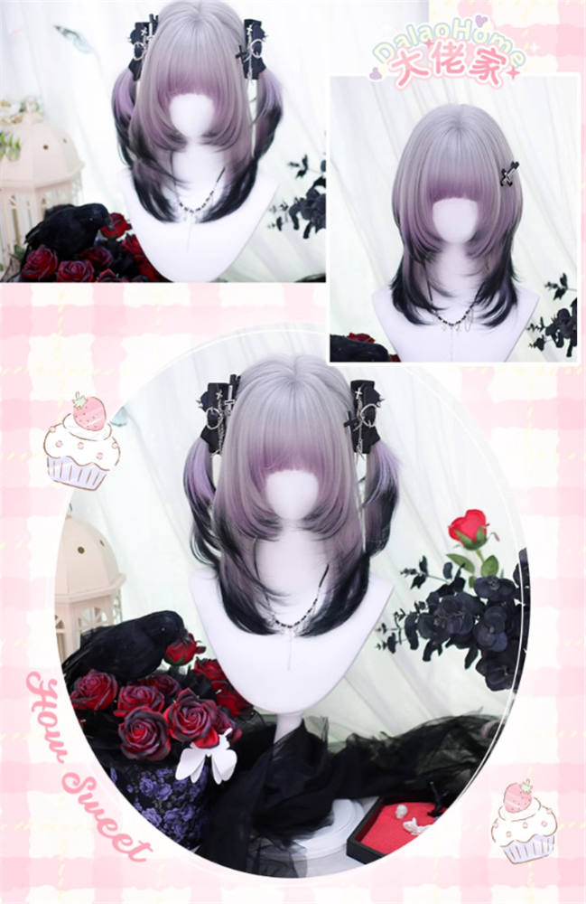 Dalao Home Purple Ombre Short Lolita Wig