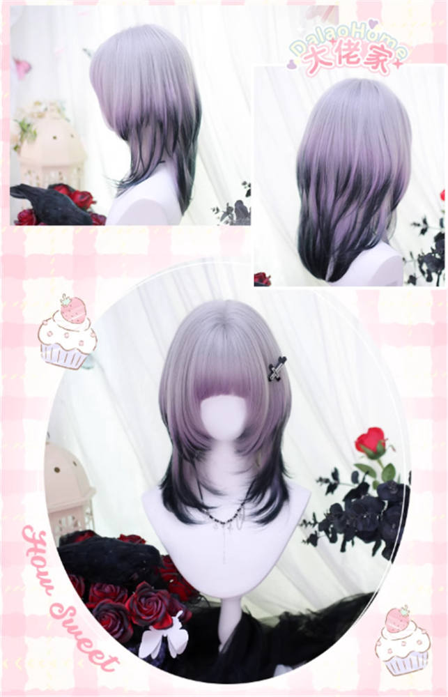 Dalao Home Purple Ombre Short Lolita Wig