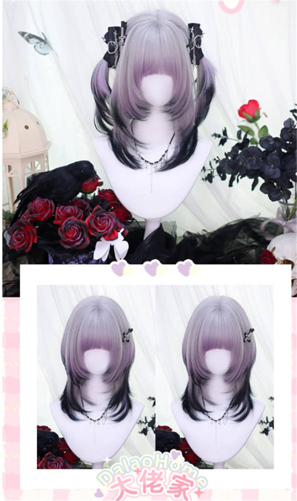 Dalao Home Purple Ombre Short Lolita Wig