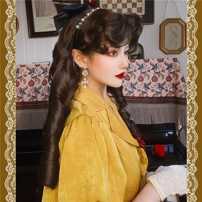 Beauty and the Beast Roman Curly Brown Princess Wig