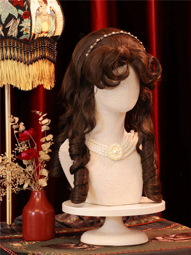 Beauty and the Beast Roman Curly Brown Princess Wig