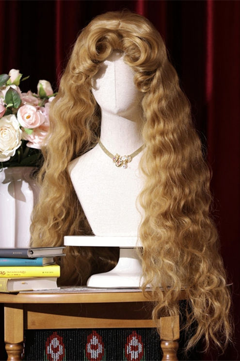 The Princess Diaries Vintage Long Curly Golden Brown Prince Wig