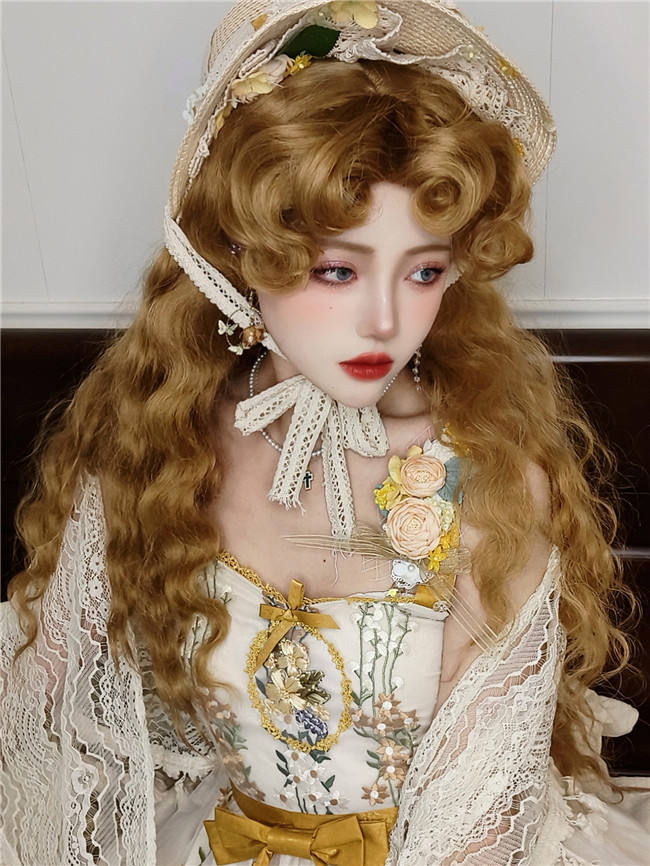 The Princess Diaries Vintage Long Curly Golden Brown Prince Wig