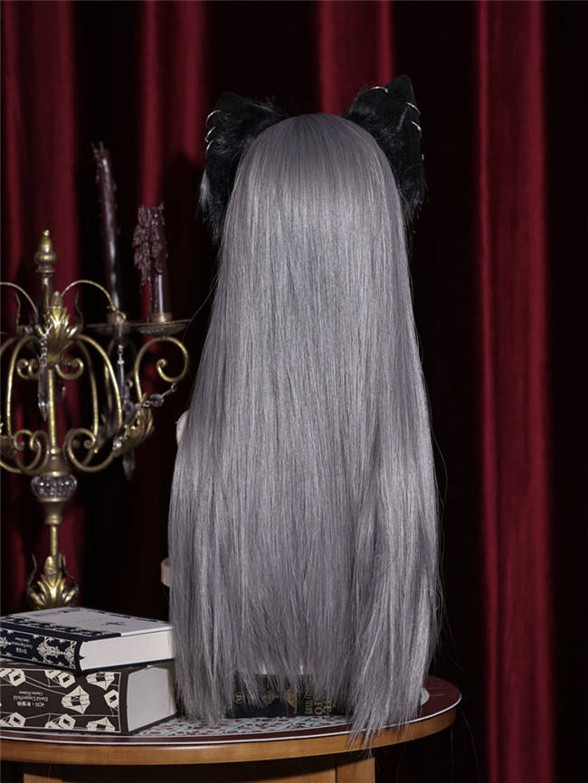 Wolf Family Gray Long Straight Lolita Wig