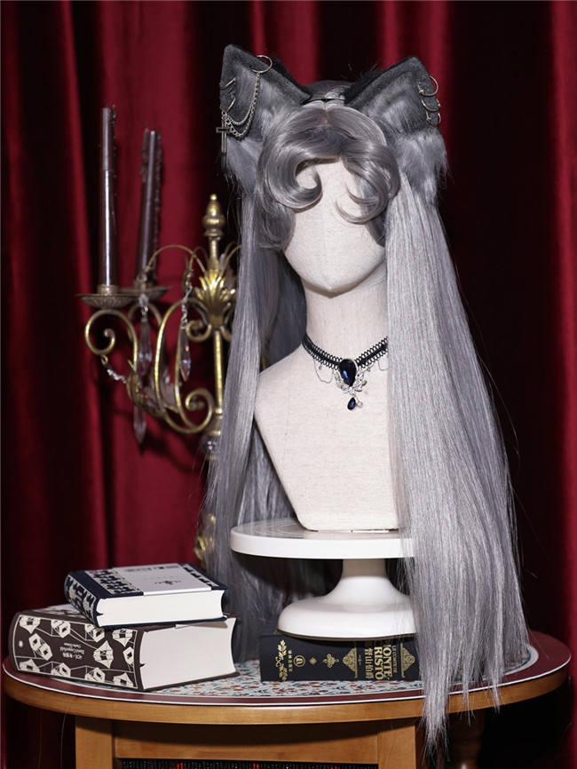 Wolf Family Gray Long Straight Lolita Wig