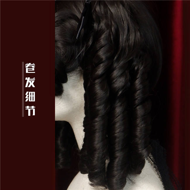 The Adams Girl Black Roman Curls Lolita Wigs