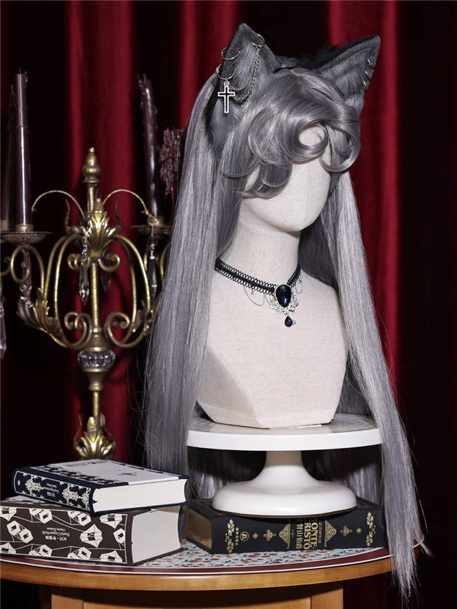 Wolf Family Gray Long Straight Lolita Wig
