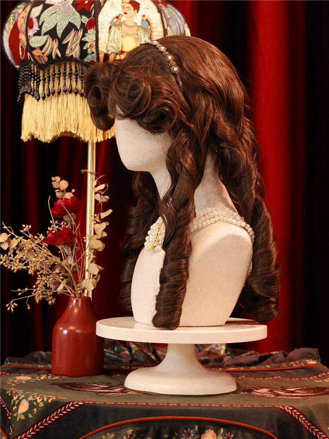 Beauty and the Beast Roman Curly Brown Princess Wig