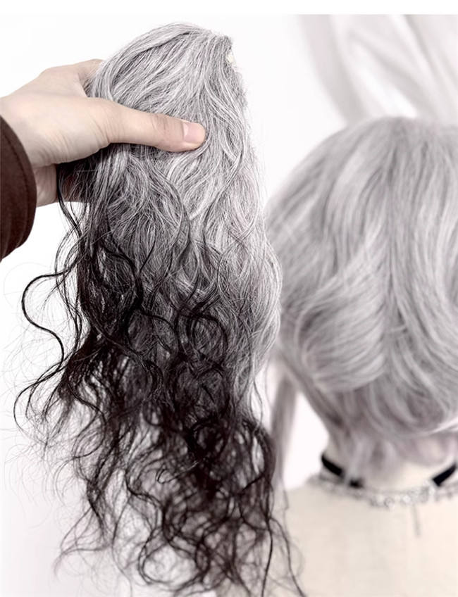 Pippi Palace Black Gray Ombre Lolita Wig