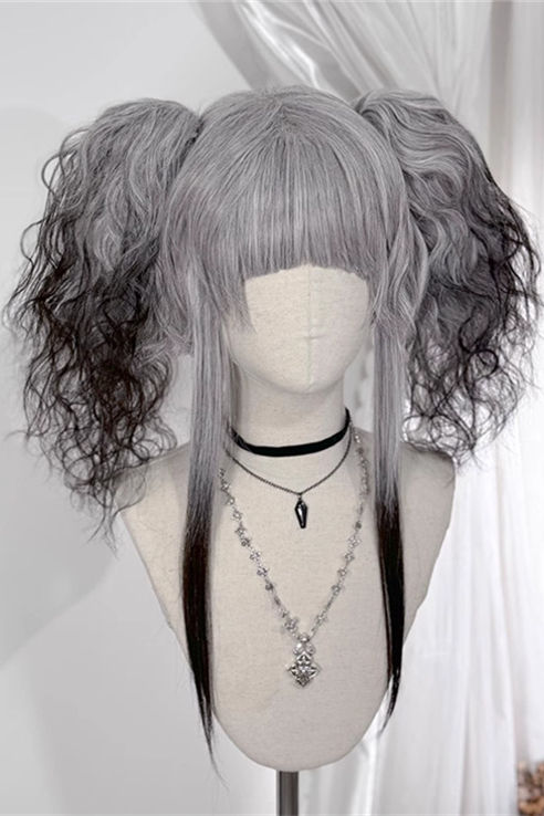Pippi Palace Black Gray Ombre Lolita Wig