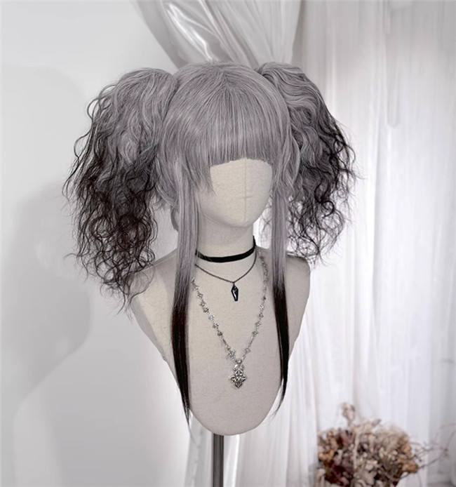 Pippi Palace Black Gray Ombre Lolita Wig