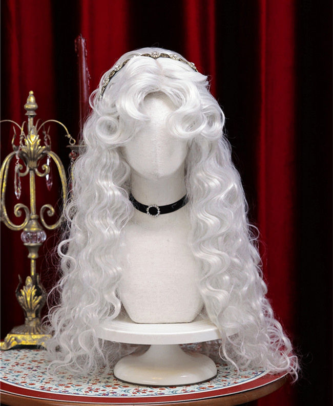 The White Queen Halloween Long Curly Lolita Wig