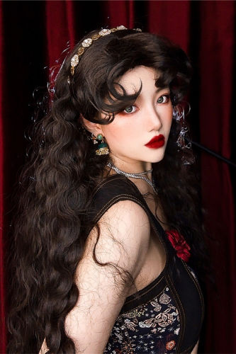 Gypsy Rose Black Vintage Long Curly Princess Wig