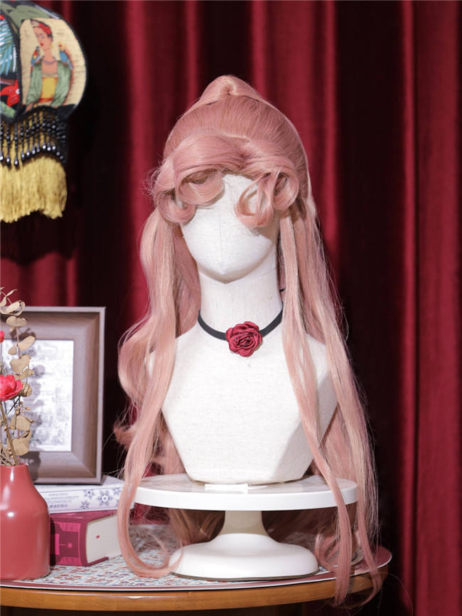 Rose Killer Orange Pink Pre-styled Princess Hair Lolita Wig