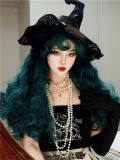Green Witch Halloween Long Curly Lolita Wig