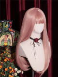 La Vie En Rose Orange Pink Long Straight Lolita Wig