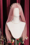 Rose Lover Orange Pink Middle Split Long Straight Lolita Wig