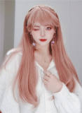 La Vie En Rose Orange Pink Long Straight Lolita Wig