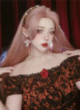 Rose Lover Orange Pink Middle Split Long Straight Lolita Wig