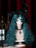 Green Witch Halloween Long Curly Lolita Wig
