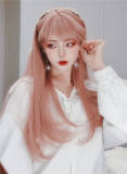La Vie En Rose Orange Pink Long Straight Lolita Wig