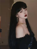 Lover Letter Long Black Straight Lolita Wig