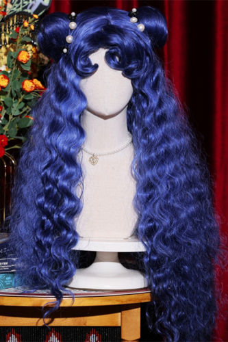Moon Guide Dark Blue Long Curly Lolita Wig