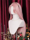 Rose Lover Orange Pink Middle Split Long Straight Lolita Wig