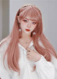 La Vie En Rose Orange Pink Long Straight Lolita Wig