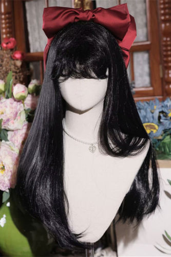 Lover Letter Long Black Straight Lolita Wig