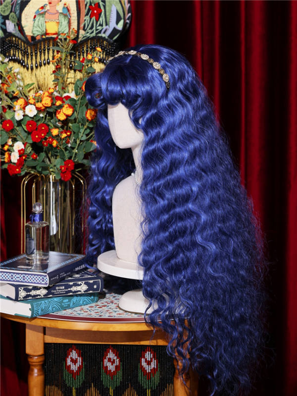 Review for Blue lolita long curly hair wig YV43854