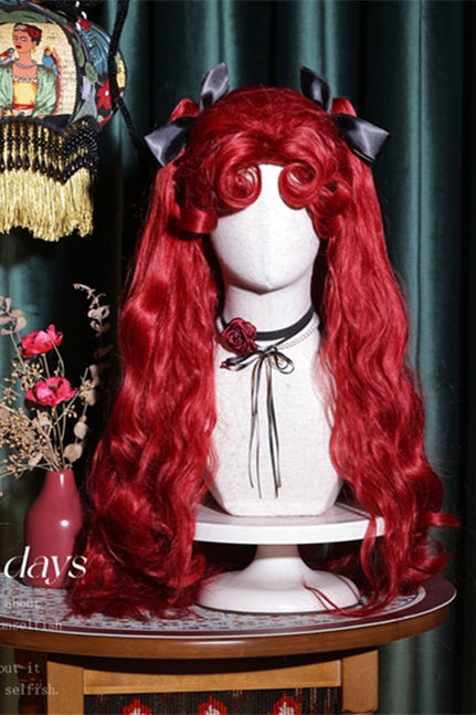 Dragon Family Water Wave Princess Wig and Double Ponytails