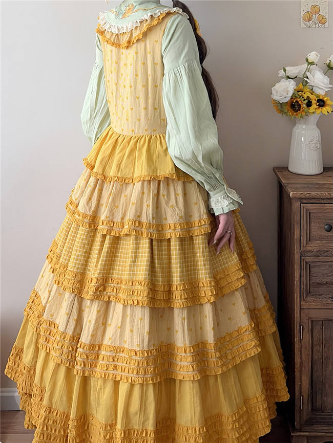Miss Point Garden Sunflower Tiered Skirt Lolita Jumper Dress