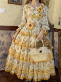Miss Point Garden Sunflower Tiered Skirt Lolita One Piece Dress