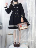 Navy Collar College Style High Waist Lolita Coat