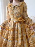 Miss Point Garden Sunflower Tiered Skirt Lolita One Piece Dress