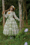 Miss Point Garden Sunflower Tiered Skirt Lolita One Piece Dress