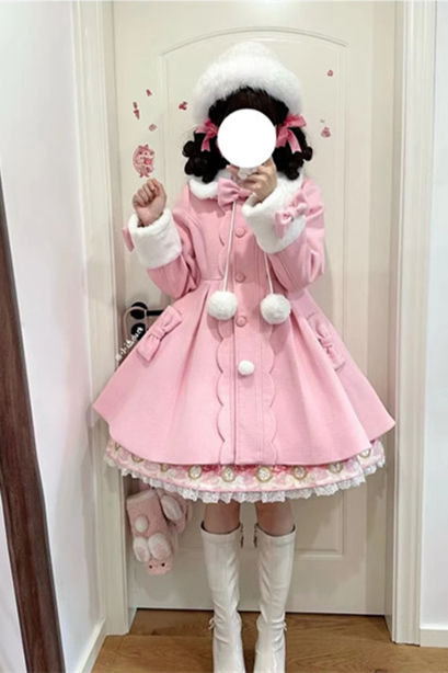 Sweet Waist Shaping A-shaped Wool Lolita Coat