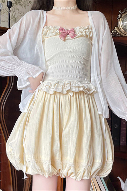 Sweet Yellow Cotton Puffy Bloomer