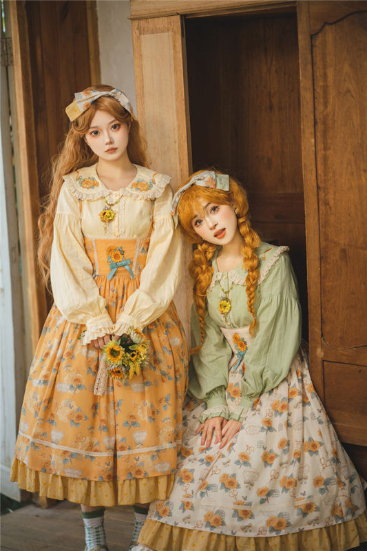 Miss Point Garden Sunflower Embroidery Collar Cotton Lolita Blouse