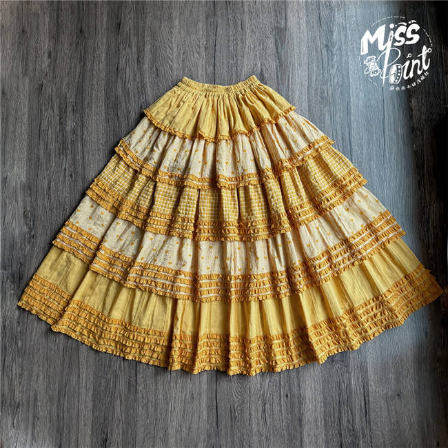 Miss Point Garden Sunflower Tiered Lolita Skirt