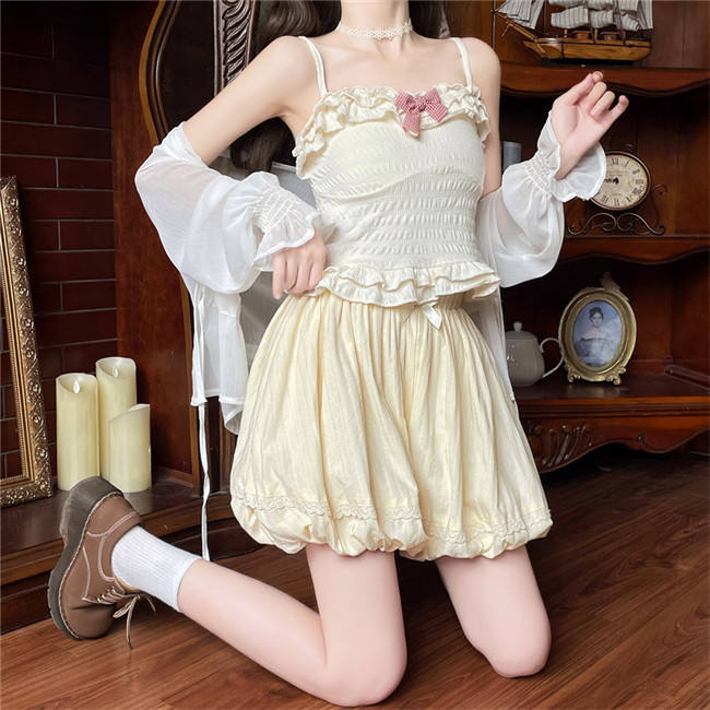 Sweet Yellow Cotton Puffy Bloomer