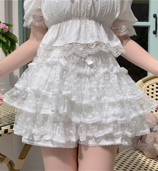 Sweet Heart Print Puffy Bloomer
