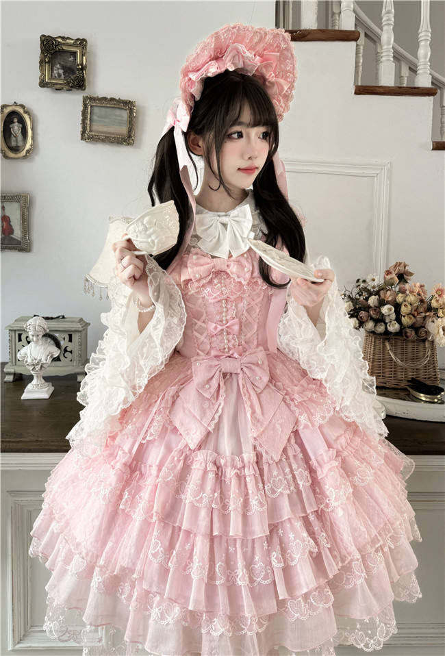 Love Prelude Lolita Jumper Dress, Blouse, Bonnet and Headbow