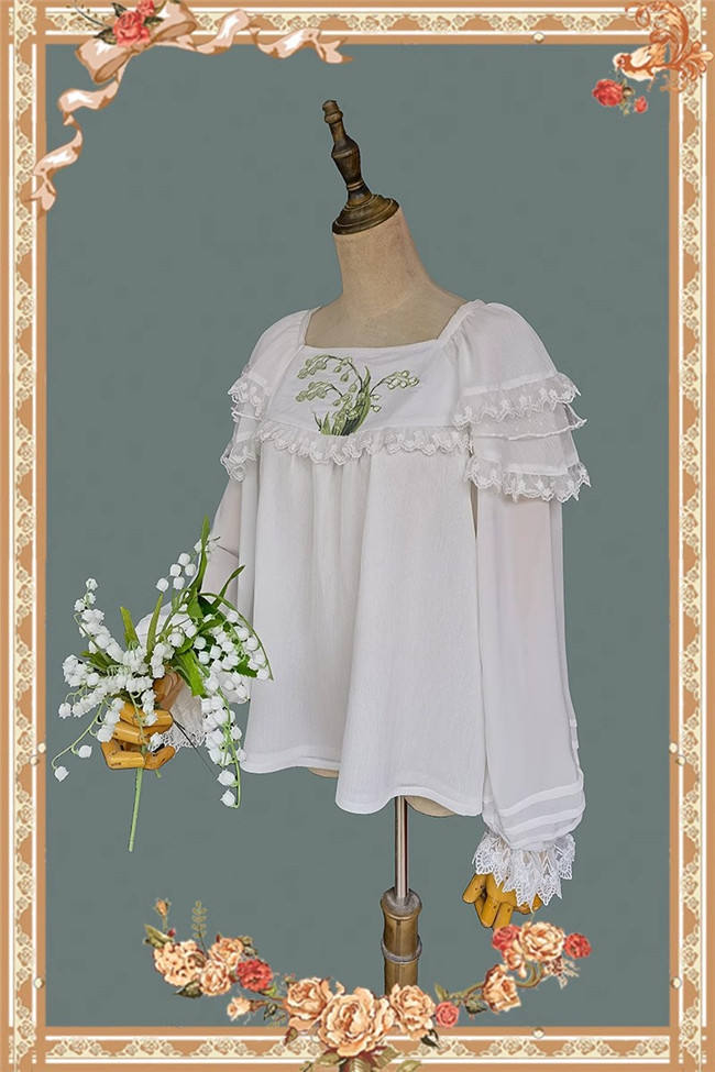 Infanta Lily of the Valley Embroidery Chiffon Lolita Blouse
