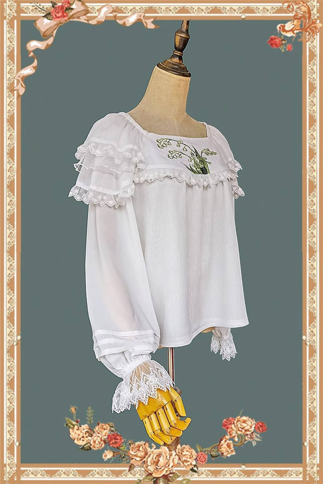 Infanta Lily of the Valley Embroidery Chiffon Lolita Blouse