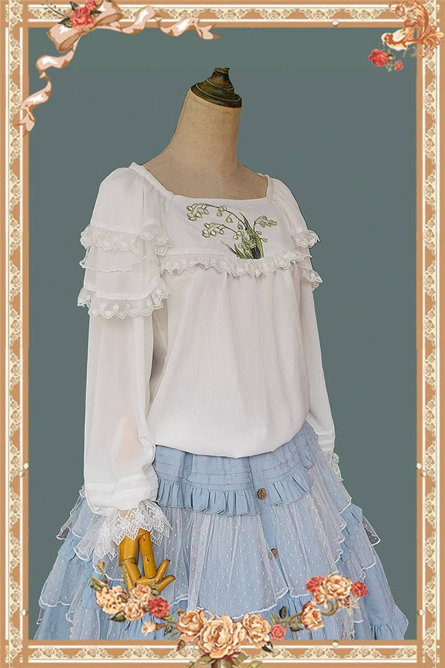 Infanta Lily of the Valley Embroidery Chiffon Lolita Blouse