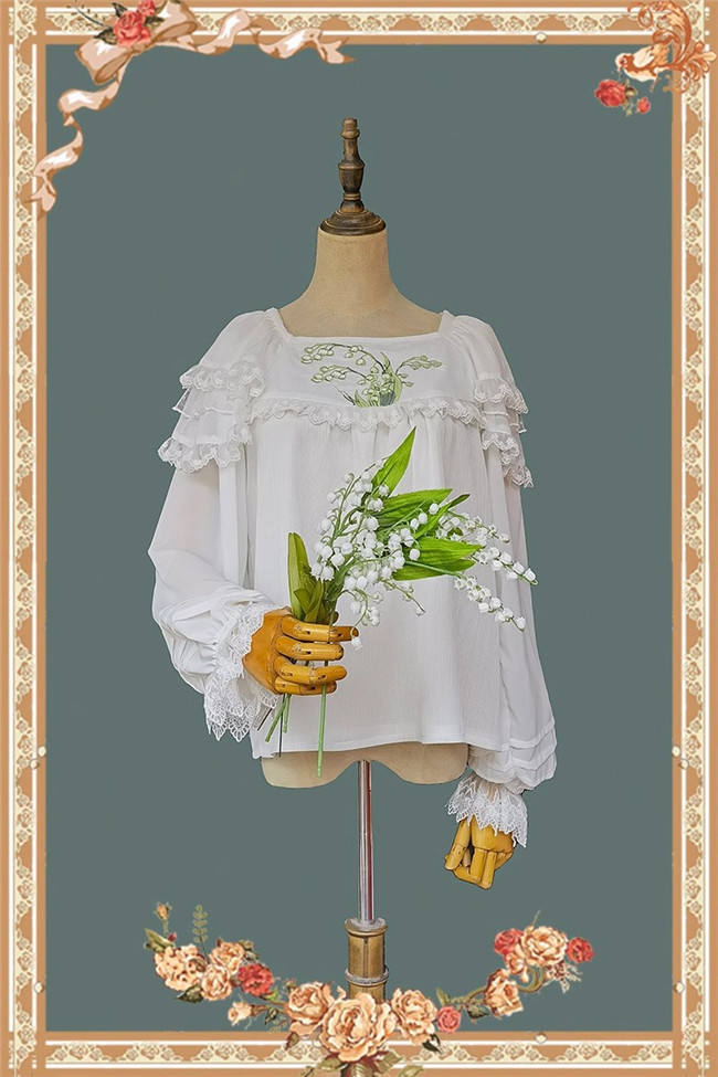 Infanta Lily of the Valley Embroidery Chiffon Lolita Blouse