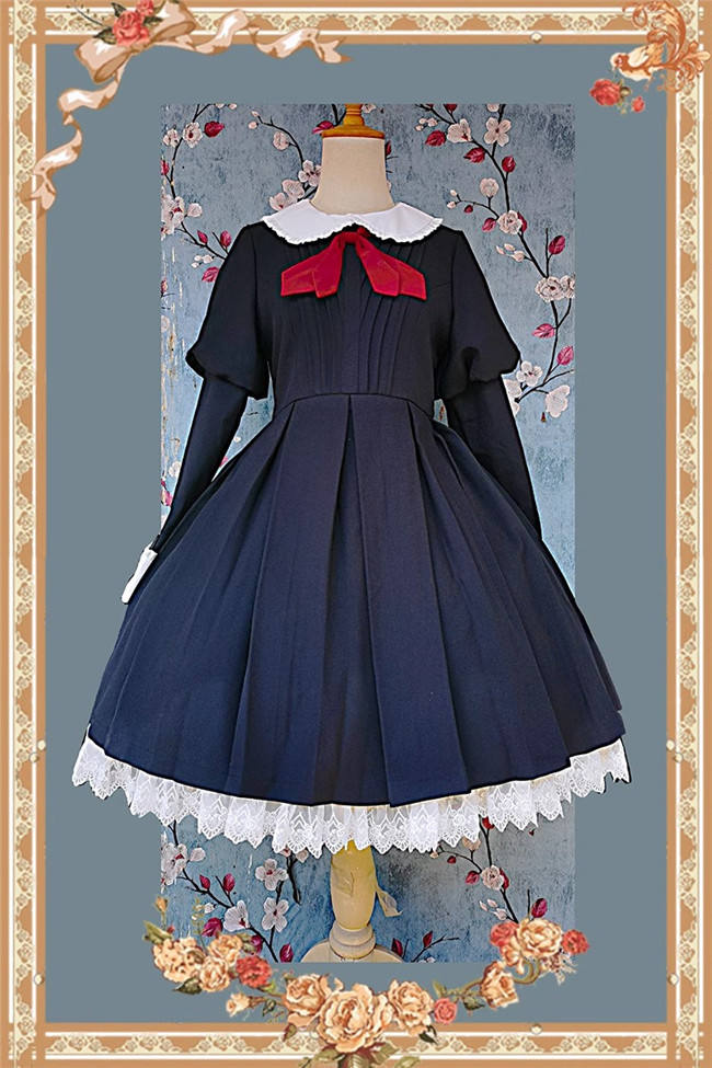 Infanta Russian Uniform Lolita Dress, Apron, Waist Bag and Hair Band