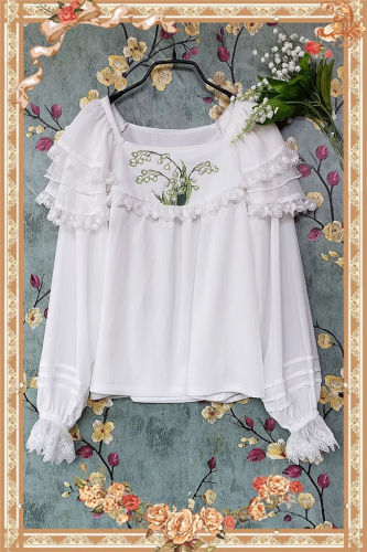 Infanta Lily of the Valley Embroidery Chiffon Lolita Blouse